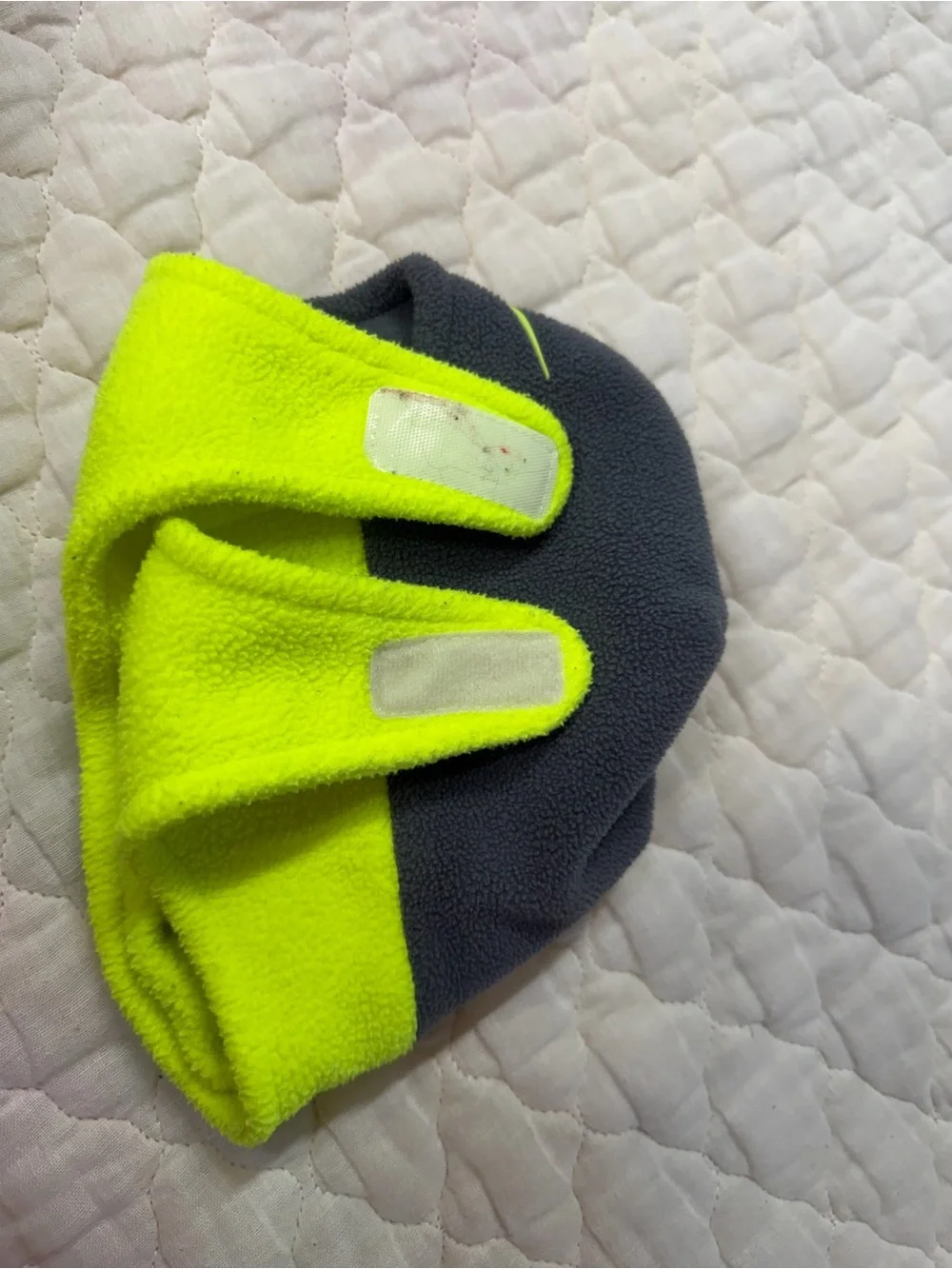 Nike Kids Gray and Neon green Fleece Hat infant size